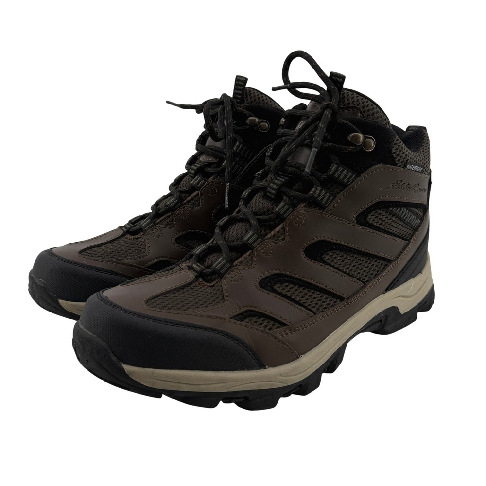 Eddie Bauer Graham Hiking Boot Brown‎ Leather Men 8.5M Waterproof Outdoor Trail